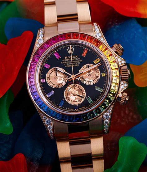 rainbow rolex chronograph|Rolex daytona rainbow 2022 price.